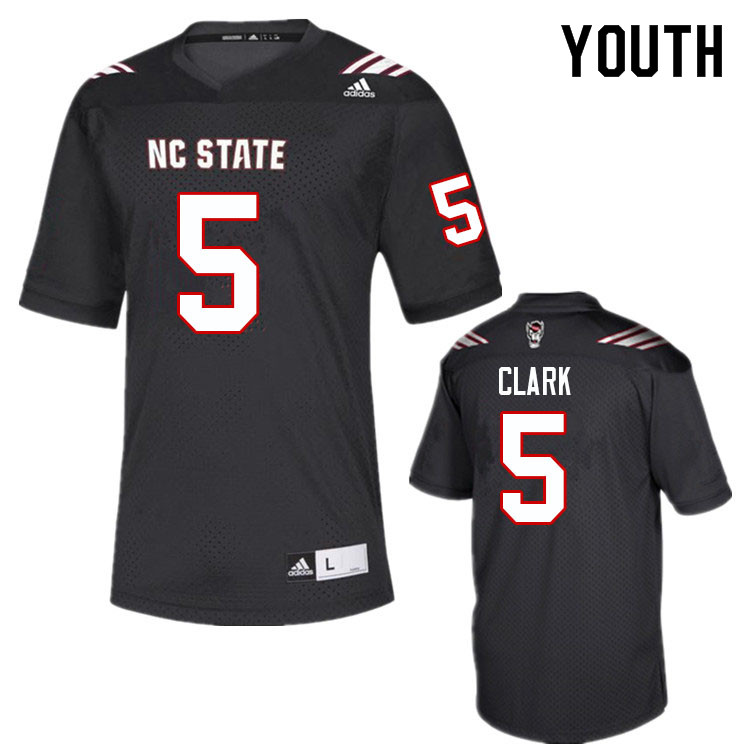 Youth #5 C.J. Clark NC State Wolfpack College Football Jerseys Sale-Black - Click Image to Close